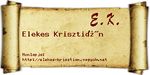Elekes Krisztián névjegykártya